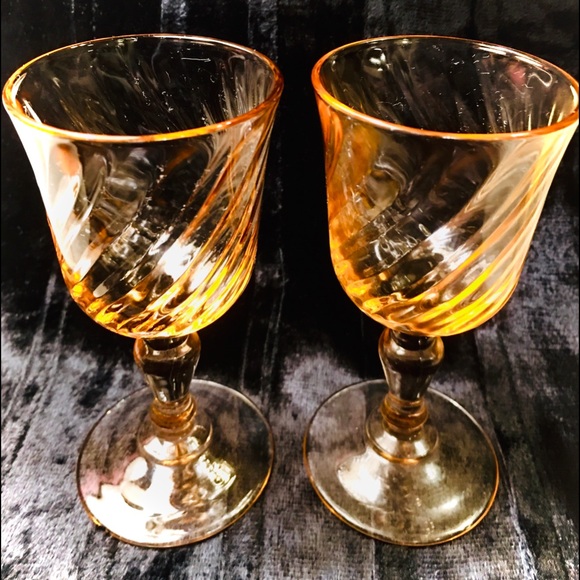 SOLD!⛔️VINTAGE 2 PINK SWIRL ROSALINE LIQUEUR GLASSES 🇫🇷 - Picture 2 of 8